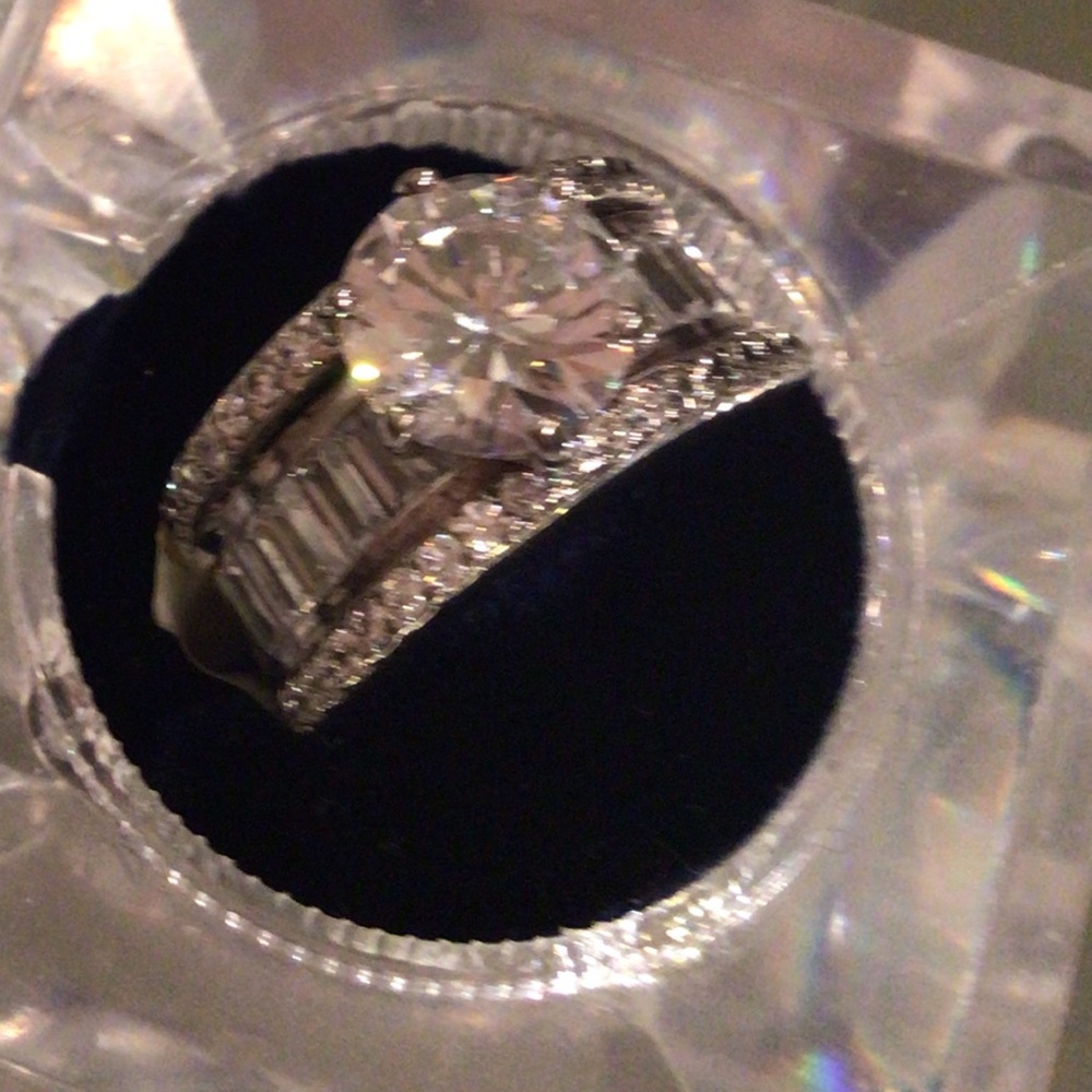 Silver ring with stones